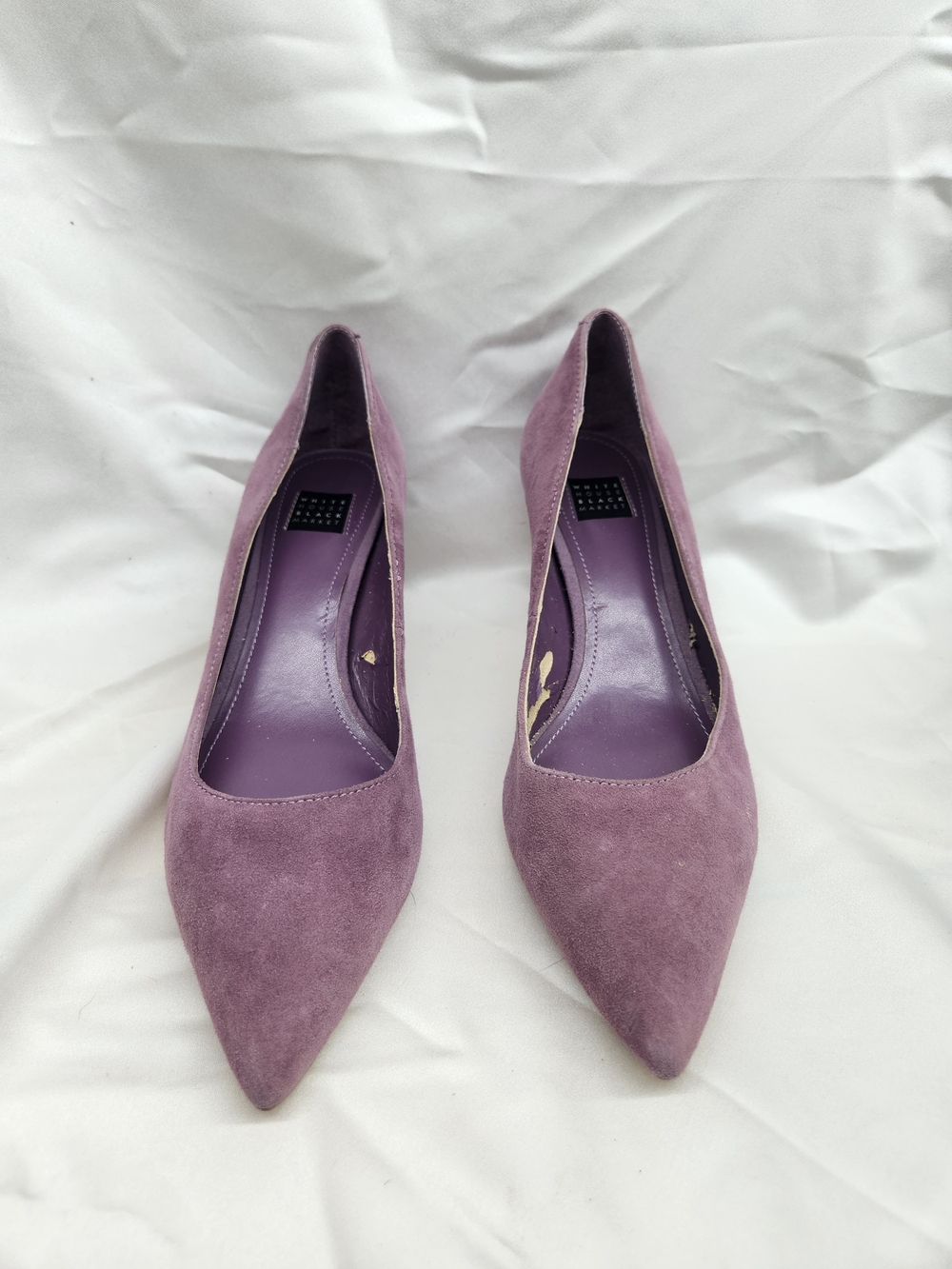 White House Black Market Purple Suede Pointed-Toe Pumps